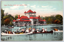 Antique Postcard~ Upper Pavilion, Bell Island~ Detroit, Michigan