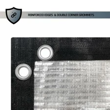 66% Silver Reflective Aluminet Sunblock Shade Cloth with Grommets for Greenhouse