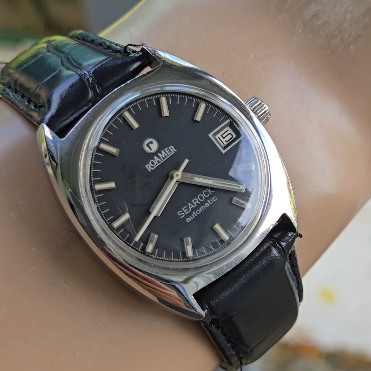 Vintage ROAMER SEAROCK men's automatic watch MAT 471 28Jewels