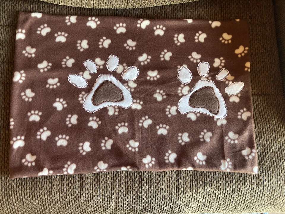 Funda de almohada estándar de lana hecha a mano para niños marrón cachorro perro gato gatito patas animal Foto 3 de 4