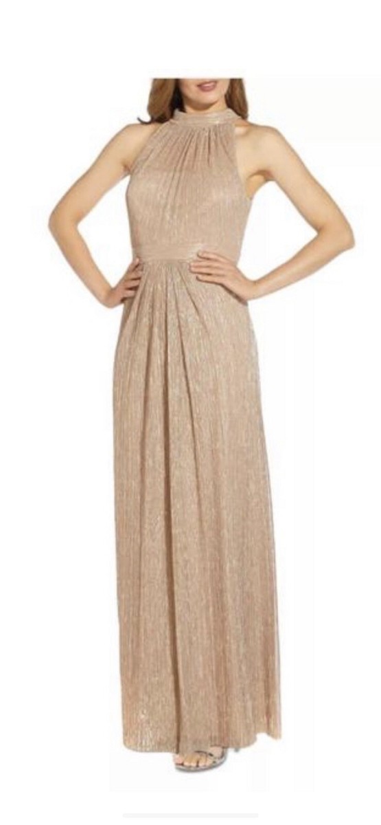 ADRIANNA PAPELL LONG DRESS/GOLD/NEW WITH TAG/RETAIL$149/SIZE