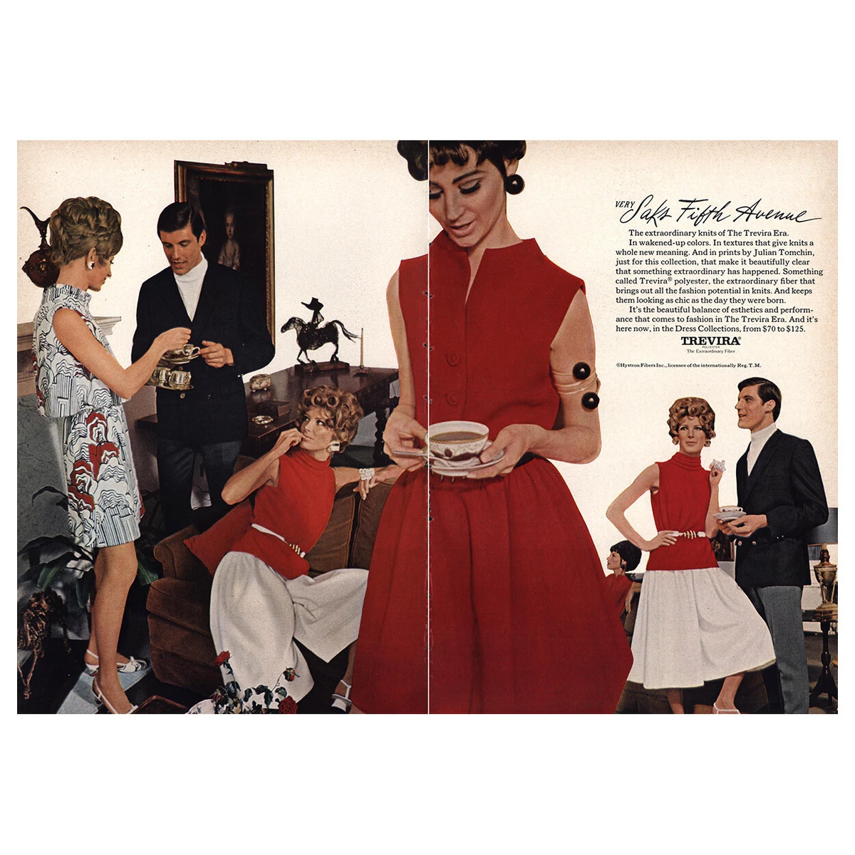 1968 Trevira Era Dress Collections Very Saks Fifth Avenue Vintage Print Ad
