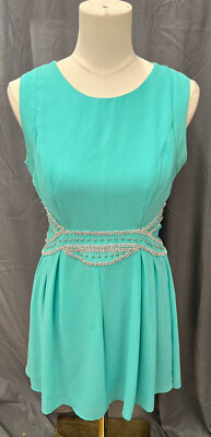 Crystal Doll Sz 13 Prom Homecoming Wedding Beaded Dress Turquoise Green |  eBay