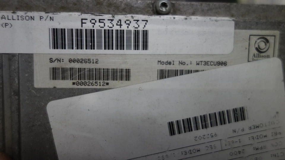 MÓDULO CONTROL TRANSMISIÓN ALLISON F9534937 Foto 2 de 3