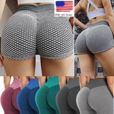 Tiktok Leggings Womens Yoga Pants Cycling Shorts High Waist Ruched Lift Gym Wear