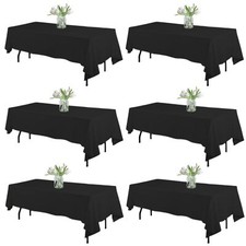 6 Pack Black Table Cloth Rectangle Tablecloths 60x84 Inchpolyester Table Cloth F