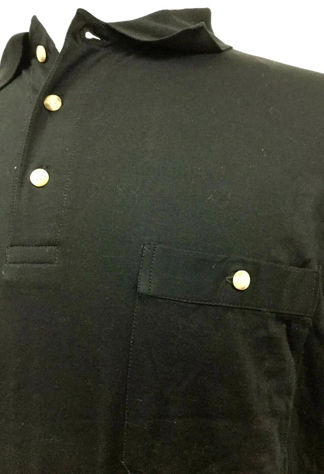 Camisa polo de golf Greg Norman doble algodón mercerizado rendimiento deportivo top negra Foto 3 de 4