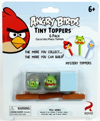 Angry Birds Tiny Pencil Toppers 6-Pack Pigs Series - AGB7802 NRFP 2011 by Rovio