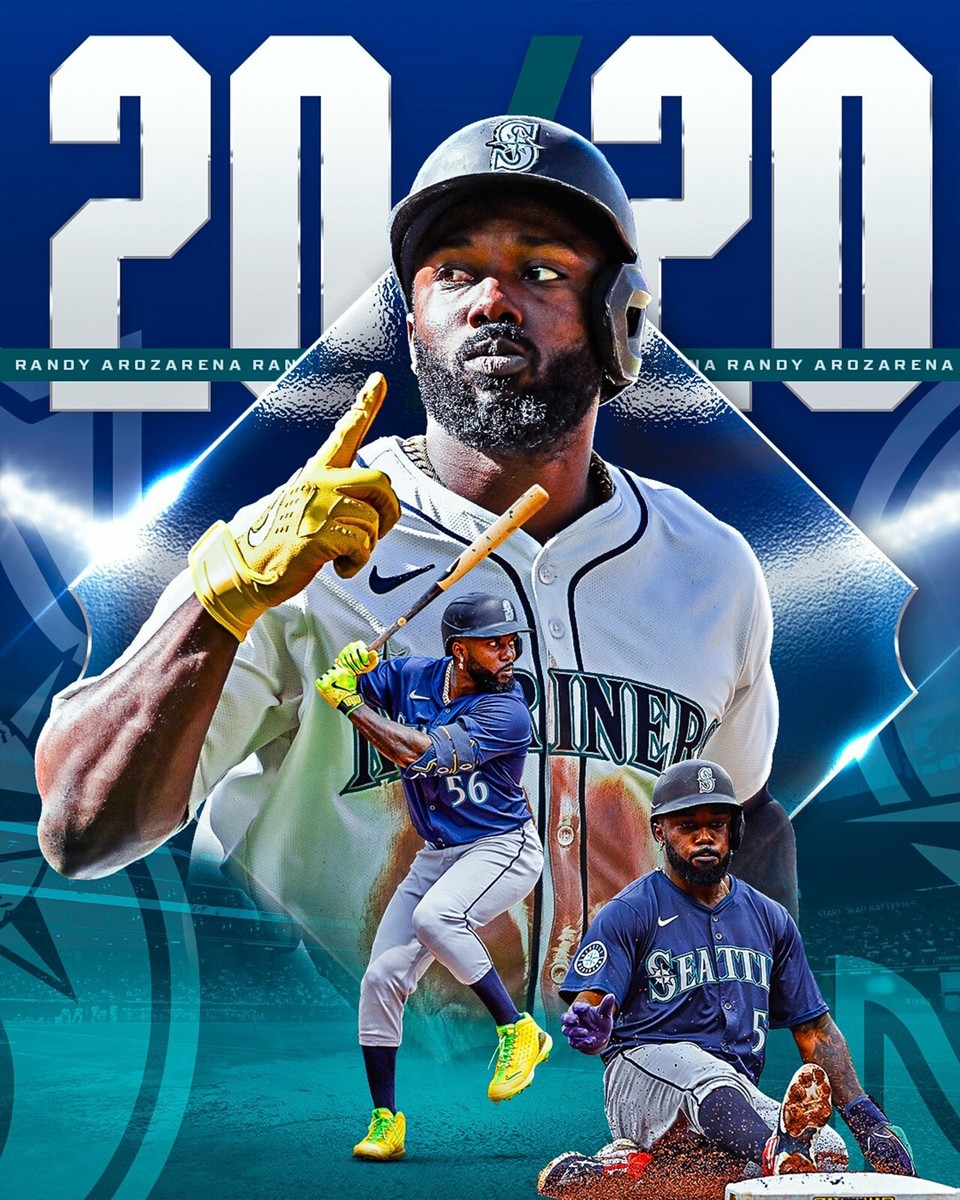 Randy Arozarena 20/20 Club Collage 2024 Seattle Mariners 8x10 MLB
