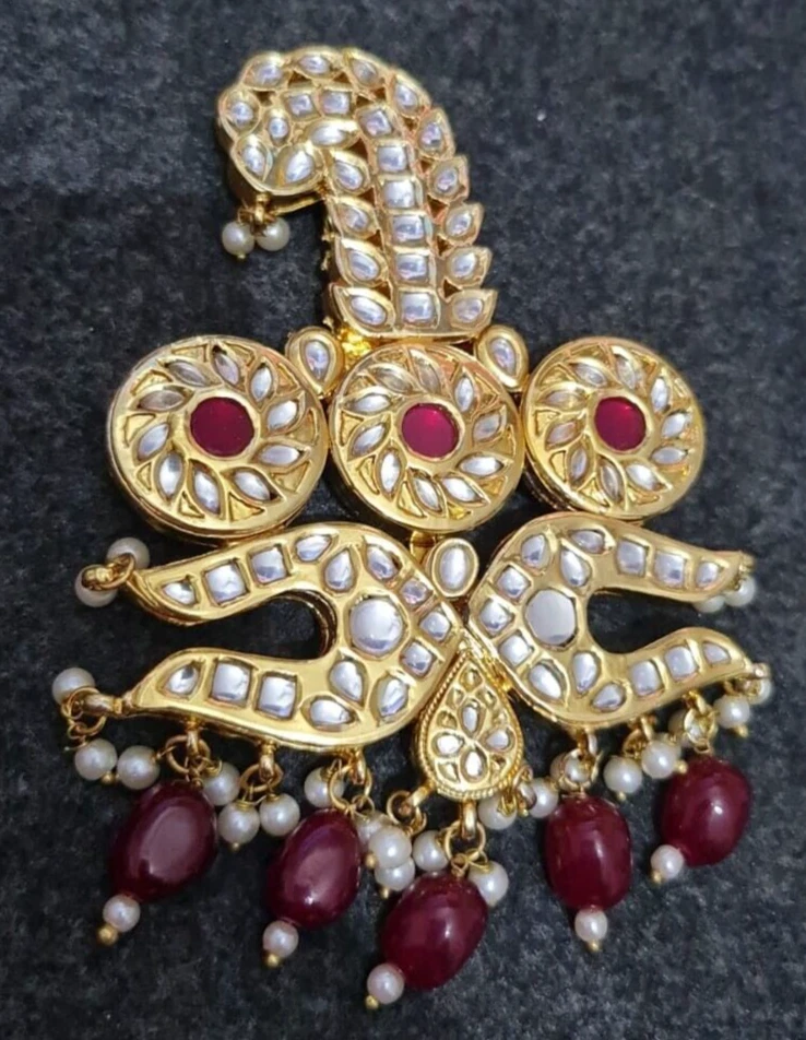 Sabyasachi Kundan High Quality Kalangi Dulha Groom Safa kalangi Brooch Wedding B