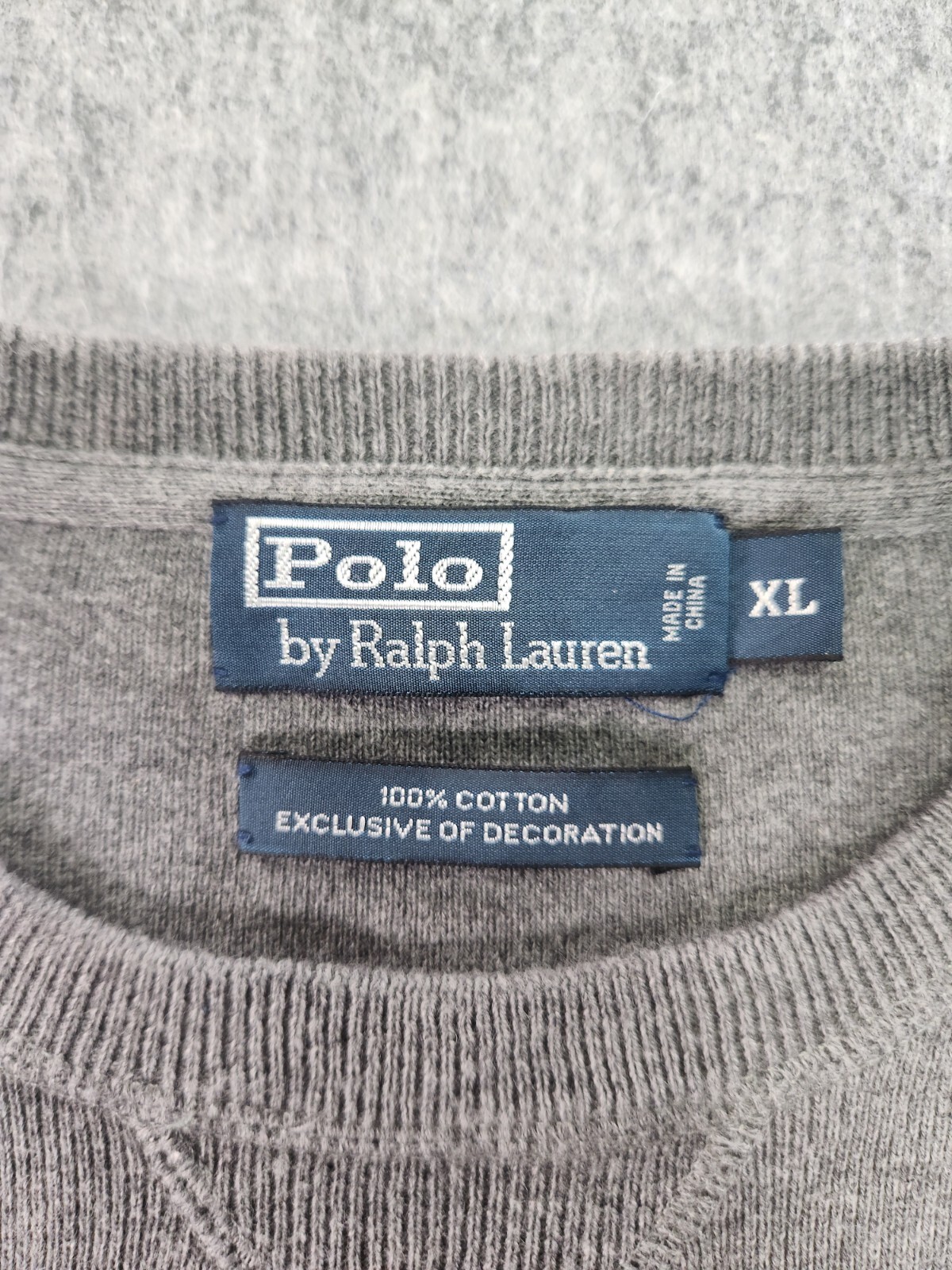 Polo Ralph Lauren Felpa Uomo XL Grigio Girocollo Manica Lunga Pony Essentials