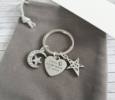 I love you to the moon and back keyring and gift bag UK