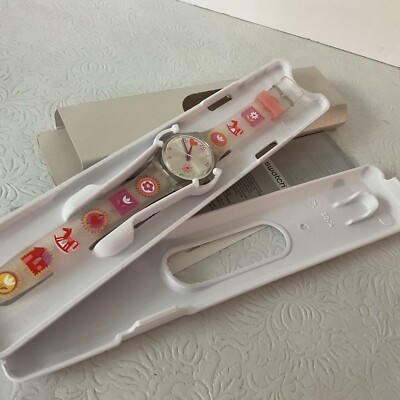 Swatch Watch Lucky Pads SFK185C New Red Heart-Flower Face
