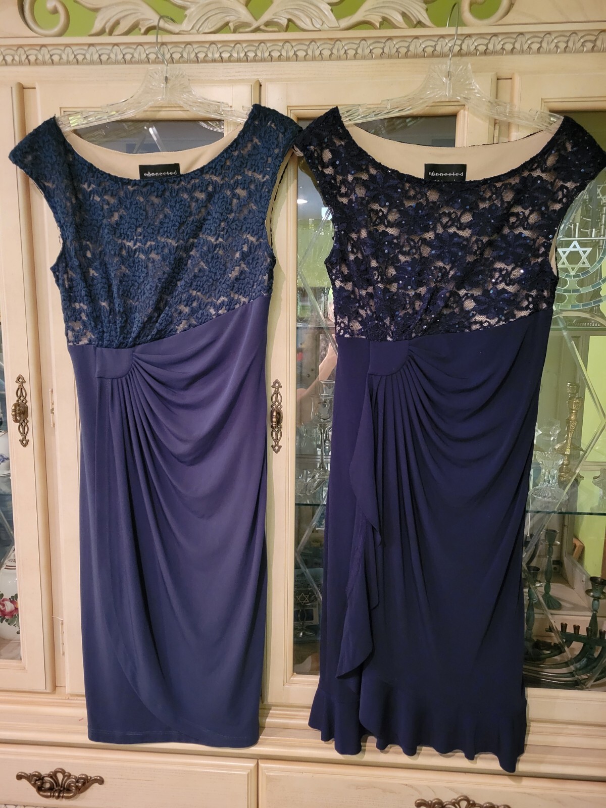 Connected Apparel Lisa dresses solid dark green navy blue