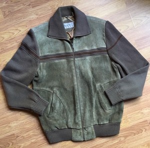 leather and knit jacket