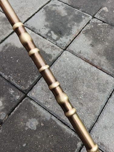 Vintage Brass Cane Crutch Walking Stick Joint Trekking Strong Dragon Handle Nice - Picture 15 of 16