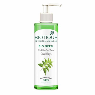 biotique bio neem purifying face wash for oily acne prone skin