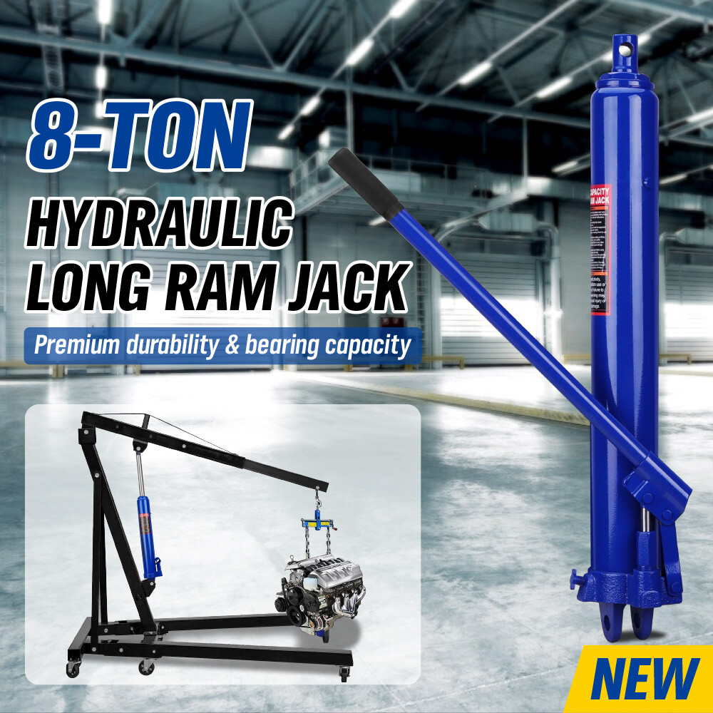 8 Ton Hydraulic Long Ram Jack Lift Jacking Shop Crane Engine Hoist Lifting AU eBay