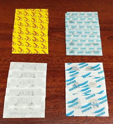 #ad DOUBLE EDGE RAZOR SAMPLER TOP BRANDS FEATHER ASTRA DERBY SHARK 20 BLADES $9.89