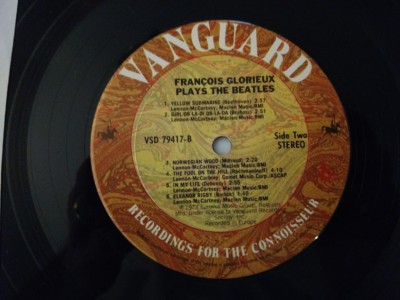 FRANCOIS GLORIEUX LP PLAYS THE BEATLES 1978 VANGUARD VSD-79417 1ST
