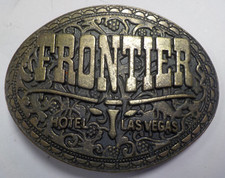 Vintage "Frontier Hotel Las Vegas" Brass Belt Buckle