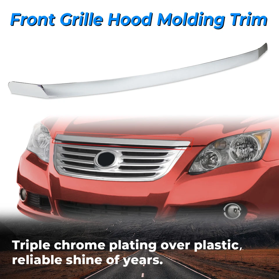 Hood Molding For Toyota Avalon 2005-2010 Front Grille Cover Chrome Trim Foto 2 de 4