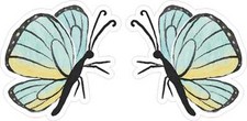 Mirrored Blue Watercolor Butterfly Stickers Car Truck Vehicle Bumper Decal
