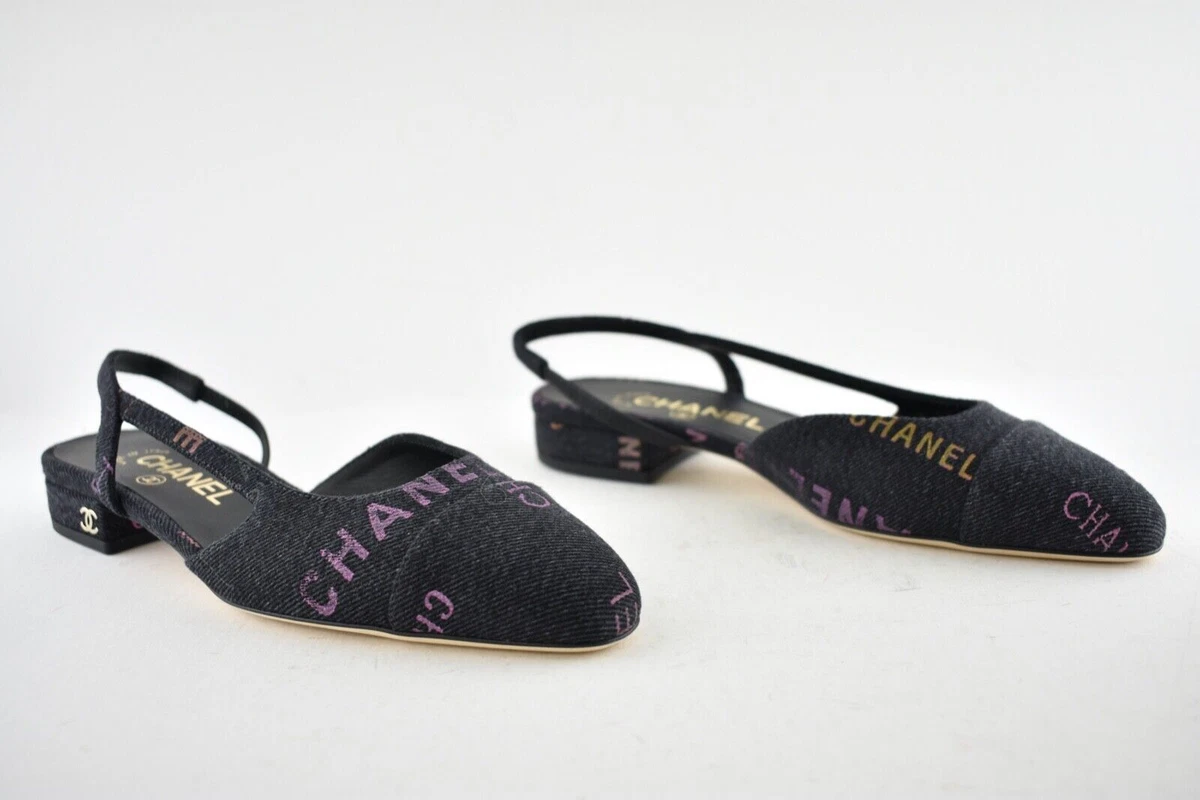 Chanel slingback grey cheap
