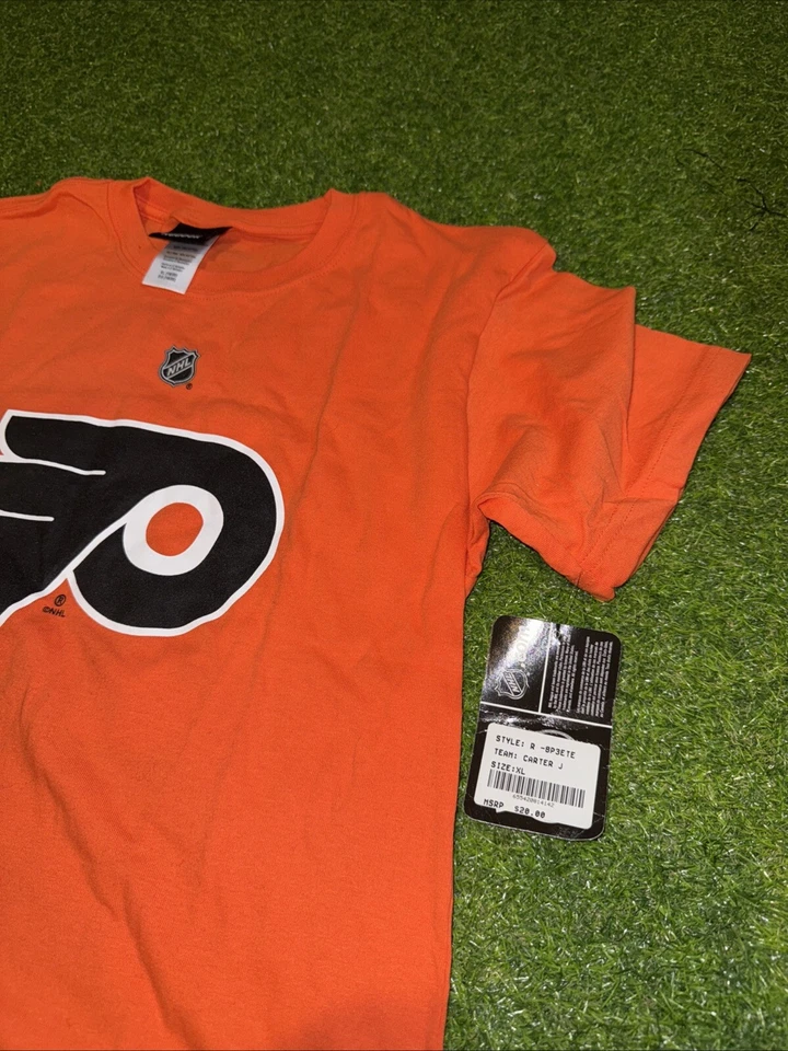 Футболка молодежная Philadelphia Flyers XL Jeff CARTER #17 Reebok оранжевая хоккейная НХЛ для мальчика - Изображение 4 из 4