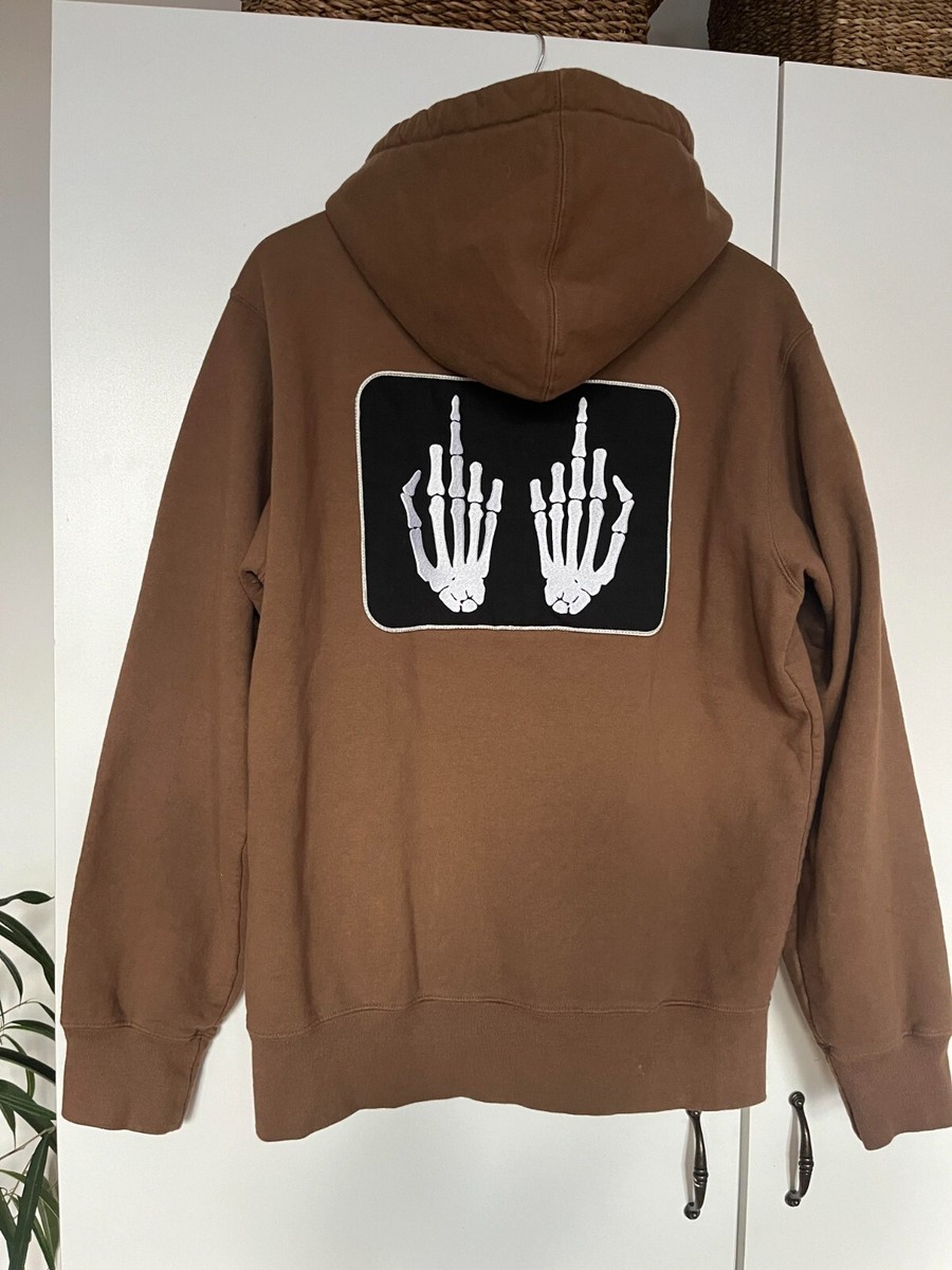 Supreme x Hysteric Glamour Patches Brown Zip Up Hoodie FW17 Supreme x Hysteric Glamour Patches Brown Zip Up Hoodie FW17