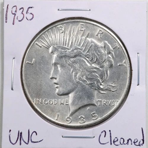 1935 $1 Peace Silver Dollar with UNC Detail Cleaned #5249