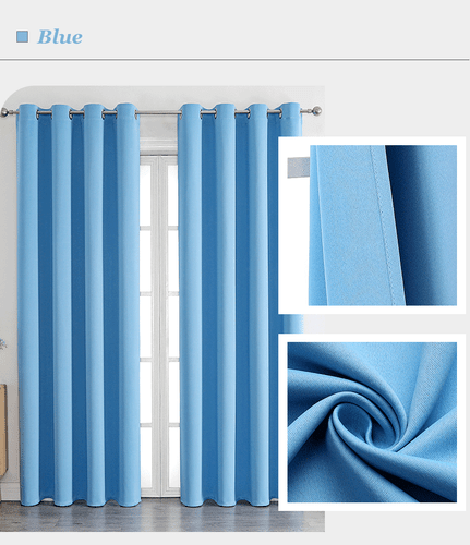 2X Blockout Curtains Blackout Window Curtains Draperies Pair Eyelet for Bedroom - Bild 44 von 54