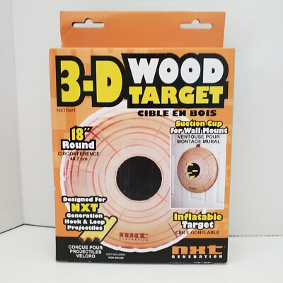 18'' 3-D Inflatable faux Wood dart Target NXT Generation Hook Loop Suction Cup