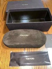 Tom Ford Hard Brown Suede Sunglasses Case - with Cleaning Cloth and Box - NEW