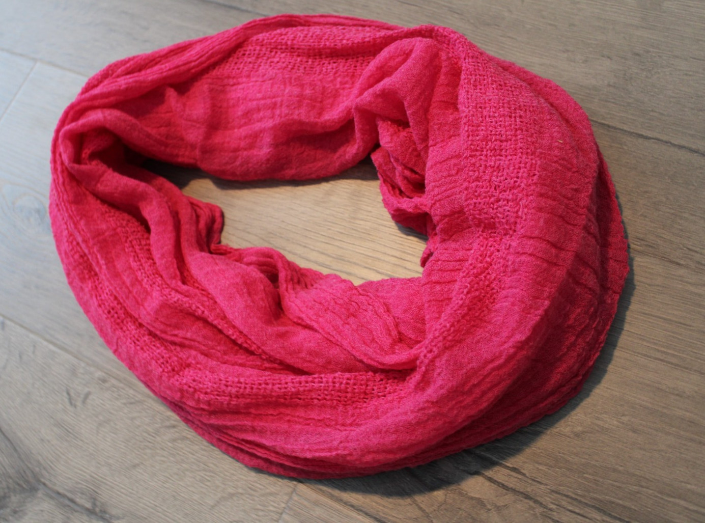 Lightweight Accent Infinity Loop Scarf Solid Fush… - image 7