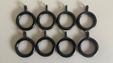 25mm Curtain rings - black plastic x8