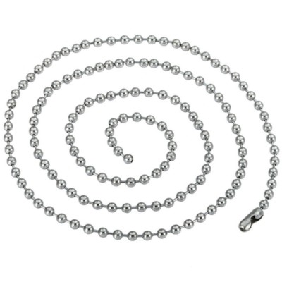 15CM-120CM KUGELKETTE EDELSTAHL DOG TAG SILBER HALSKETTE ARME KETTE BALL CHAIN