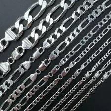 Figaro Link Chain Necklace Or Bracelet - 925 Sterling Silver - 6"-30" - 2.5-15mm
