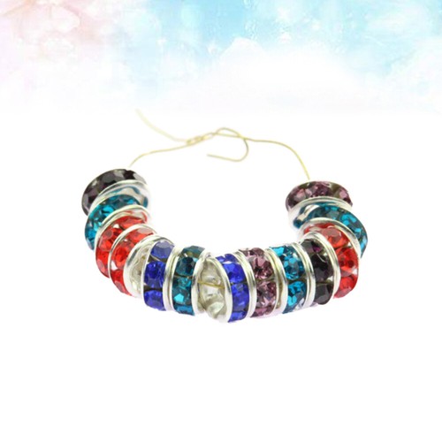 100PCS Spacer Charm Bead Rhinestone Charm Jewelery Making Spacer Bead - Picture 2 of 12