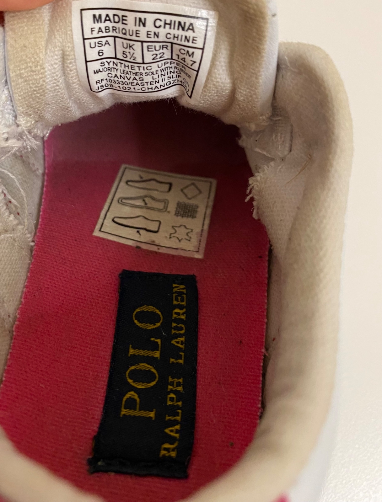 Polo Ralph Lauren Sneakers Toddler 6 Pink/White Easten II EZ Slip-On Shoes thumbnail 8