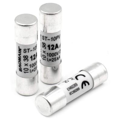 Solar PV Fuse 10PCS gPV 10x38mm 12A 1000V DC Fuse Link 33kA CE Certified