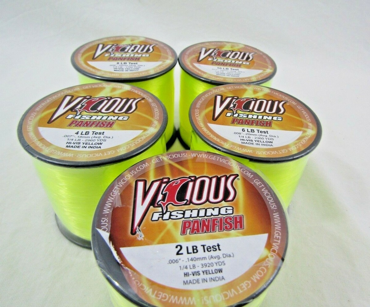 VICIOUS PANFISH HI-VIS YELLOW FISHING LINE #2-#10lb Spools | eBay