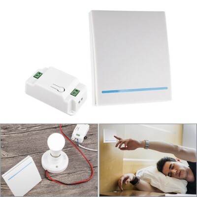 Funk Wand Lichtschalter mit Relais Empfänger AC85-240V 433mhz Fernbedienung Neu