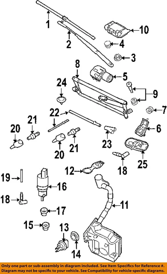 Used Windshield Wiper Motor fits: 2008 Volkswagen Eos SW Grade A - Image 3 of 4