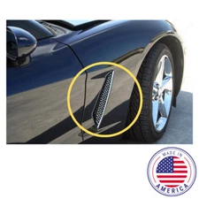 2pcs Polished Laser Mesh Side Vent Grills for 2005 - 2013 C6 Chevrolet Corvette