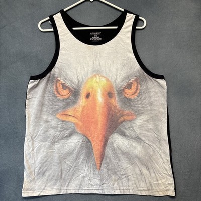 No Boundaries Eagle Tank Top Full Print Skater Grunge Beachy Muscles Workout