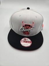 Chicago Bulls New Era 9FIFTY Snapback Hat Gray Black Hardwood Classics Windy...
