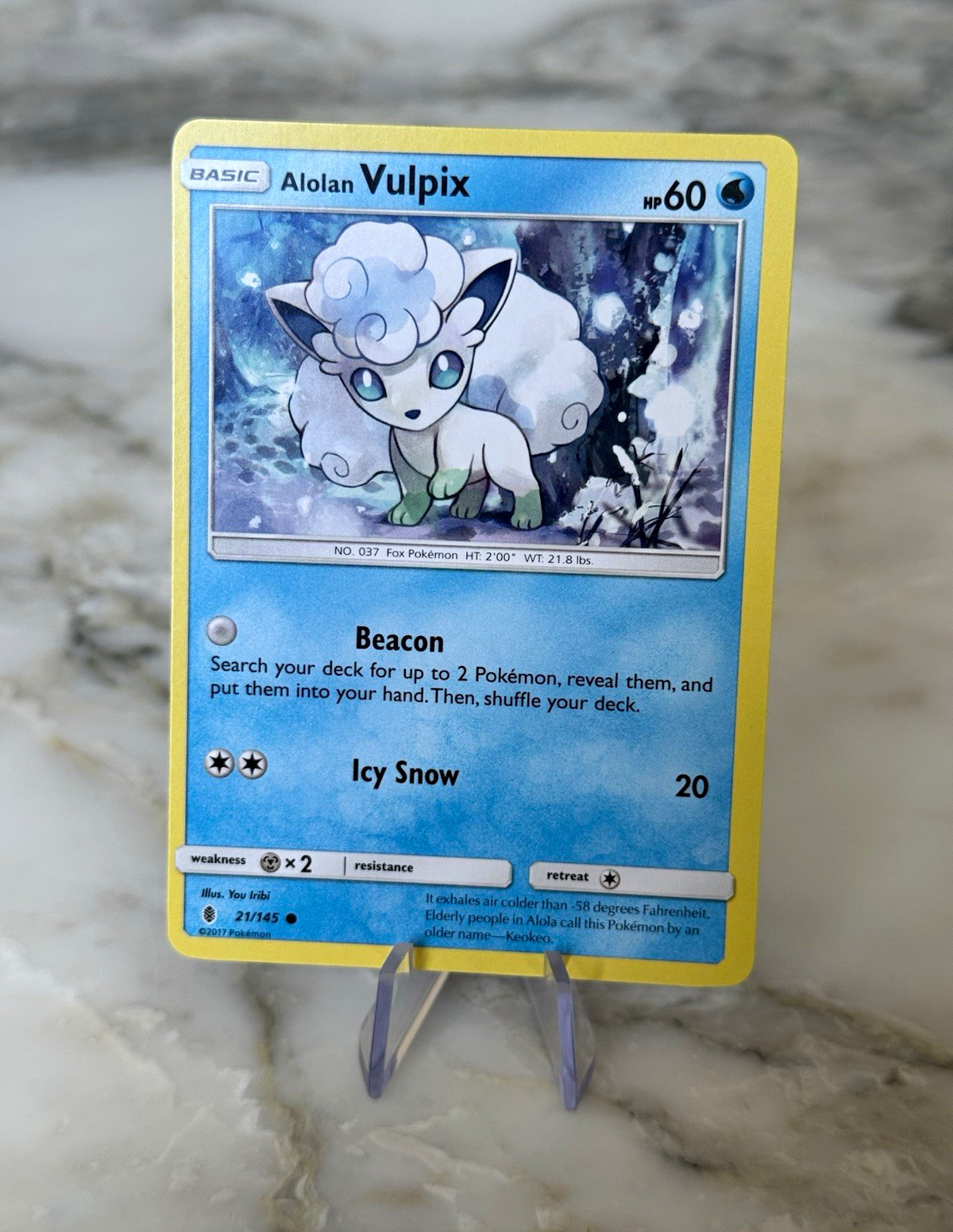 Pokemon - Alolan Vulpix 21/145 - Common - Guardians Rising - NM - Error Miscut