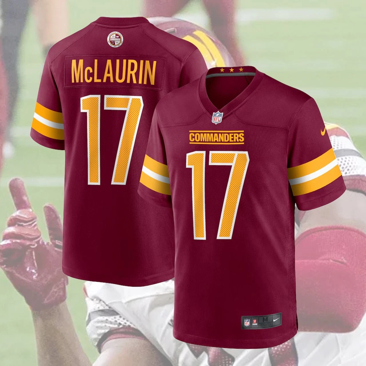 Stitched McLaurin #17 Washington Player Name & Number Gift Fan