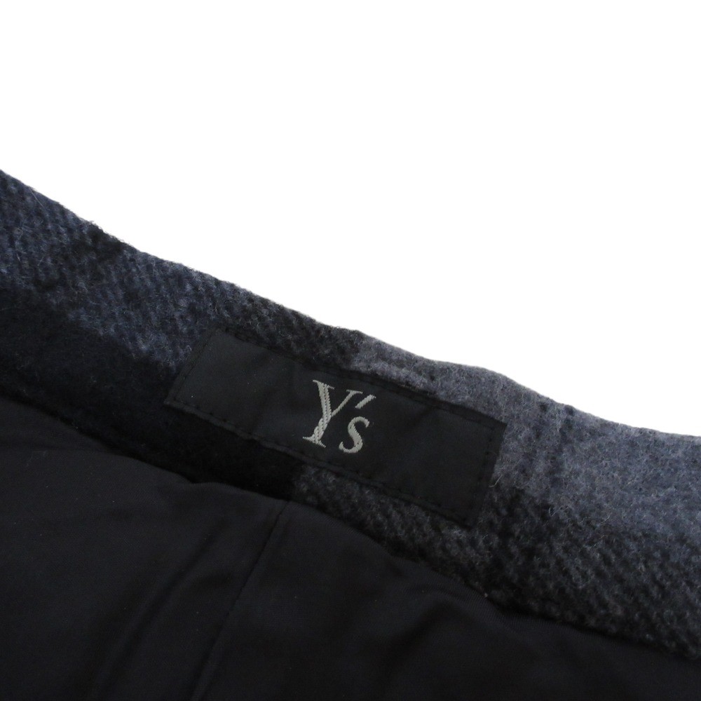 Y's Yohji Yamamoto Check Wool Sarouel Pants Size 1 Gray/Navy Women USED